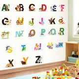 SY301 Cartoon Animal 26 English Letter Children Room Wall Stickers