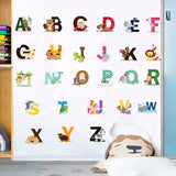 SY301 Cartoon Animal 26 English Letter Children Room Wall Stickers