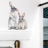 Two Rabbits Home Decoration Removable Wall Stickers, Two Rabbits