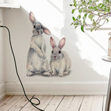 Two Rabbits Home Decoration Removable Wall Stickers, Two Rabbits