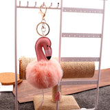 Flamingo Pompom Fluffy Plush Soft Keychain Pendant Stuffed Plush Keychains