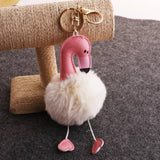 Flamingo Pompom Fluffy Plush Soft Keychain Pendant Stuffed Plush Keychains