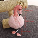 Flamingo Pompom Fluffy Plush Soft Keychain Pendant Stuffed Plush Keychains