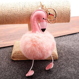 Flamingo Pompom Fluffy Plush Soft Keychain Pendant Stuffed Plush Keychains