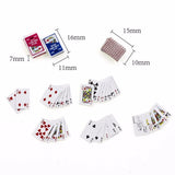 1:12 DIY Cute Dollhouse Poker Playing Cards Style Random Mini Poker Doll Accessories, 1:12 Cute Dollhouse Poker