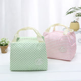 Striped Dot Portable Thermal Insulated Cold Keep Food Safe Warm Lunch Bag