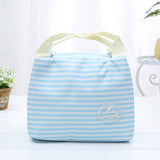 Striped Dot Portable Thermal Insulated Cold Keep Food Safe Warm Lunch Bag