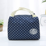 Striped Dot Portable Thermal Insulated Cold Keep Food Safe Warm Lunch Bag