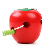 Wooden Learning and Education Children Colorful Worm Eat Fruit Apple Educational Toys, Worm Eat Fruit Apple