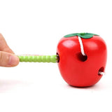 Wooden Learning and Education Children Colorful Worm Eat Fruit Apple Educational Toys, Worm Eat Fruit Apple