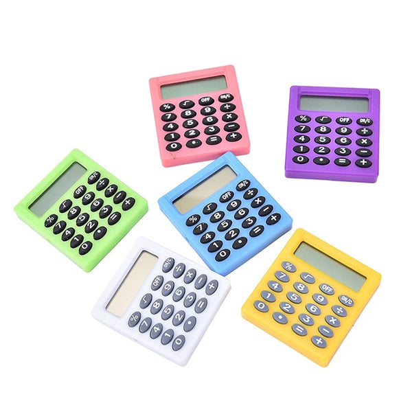 Pocket Cartoon Mini Calculator Candy Colors Handheld Coin Batteries Calculation Tool, Pocket Mini Calculator