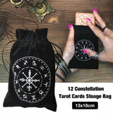 Velvet Pentagram Tarot Card Bag Home Mini Drawstring Package, Drawstring Package