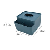 Simple Plastic Multifunctional Tissue Box Home Office Desk Storage Drawer Tray, Dark Blue, Dark Flesh, Yellow