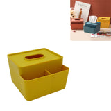 Simple Plastic Multifunctional Tissue Box Home Office Desk Storage Drawer Tray, Dark Blue, Dark Flesh, Yellow