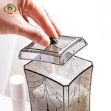 Desktop Cotton Pad Storage Box Plastic Transparent Box