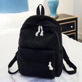 Soft Fabric Backpack Female Corduroy Design School Backpack for Teenage Girls Women