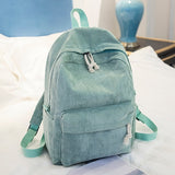 Soft Fabric Backpack Female Corduroy Design School Backpack for Teenage Girls Women