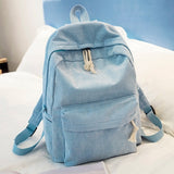 Soft Fabric Backpack Female Corduroy Design School Backpack for Teenage Girls Women