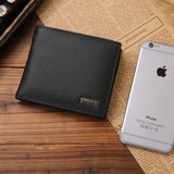 Genuine Leather Wallet Fashion Short Bifold Men Wallet Casual Soild Men Wallets With Coin Pocket Purses Male Wallets