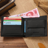 Genuine Leather Wallet Fashion Short Bifold Men Wallet Casual Soild Men Wallets With Coin Pocket Purses Male Wallets