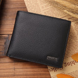 Genuine Leather Wallet Fashion Short Bifold Men Wallet Casual Soild Men Wallets With Coin Pocket Purses Male Wallets