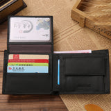 Genuine Leather Wallet Fashion Short Bifold Men Wallet Casual Soild Men Wallets With Coin Pocket Purses Male Wallets