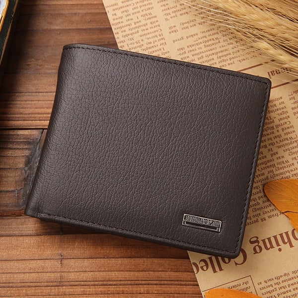 Genuine Leather Wallet Fashion Short Bifold Men Wallet Casual Soild Men Wallets With Coin Pocket Purses Male Wallets