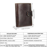 Vintage Men Wallet Genuine Leather Short Wallets Male Multifunctional Cowhide Male Purse Coin Pocket Photo Card Holder