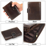 Vintage Men Wallet Genuine Leather Short Wallets Male Multifunctional Cowhide Male Purse Coin Pocket Photo Card Holder