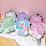 Transparent Children Backpack Cute Bow Bags Mini Schoolbag