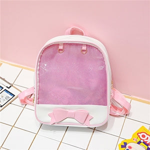 Transparent Children Backpack Cute Bow Bags Mini Schoolbag