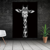 Simple Black and White Animal Decoration Painting Study Living Room Sofa Background Wall Painting Without Frame, 13X18cm, 20X25cm, 21X30cm, 30X40cm, 40X50cm, 40X60cm