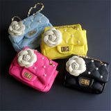 Flower Rivet Glitter Metal Chain Kid Shoulder Bag