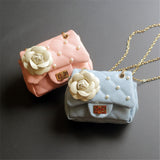 Flower Rivet Glitter Metal Chain Kid Shoulder Bag