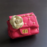 Flower Rivet Glitter Metal Chain Kid Shoulder Bag