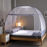 Zipper Double Door Free Installation Wire Yurt Foldable Mosquito Net, 120x200x140 cm, 150x200x145 cm, 180x200x150 cm