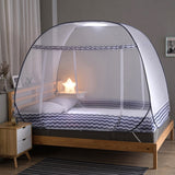 Zipper Double Door Free Installation Wire Yurt Foldable Mosquito Net, 120x200x140 cm, 150x200x145 cm, 180x200x150 cm