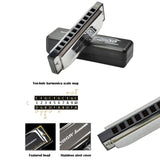 Swan 2 PCS 10 Holes Full-scale Bruce Harmonica Beginner Children Adult Students Playing Musical Instruments, Swan 10 Holes Bruce Harmonica