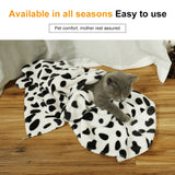 Soft Flannel Pet Blanket Dots Printed Breathable Bed Mat Warm Pet Sleeping Cushion Cover for Pet Dog Cat, S, M, L