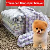 Soft Flannel Pet Blanket Dots Printed Breathable Bed Mat Warm Pet Sleeping Cushion Cover for Pet Dog Cat, S, M, L