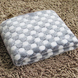 Soft Flannel Pet Blanket Dots Printed Breathable Bed Mat Warm Pet Sleeping Cushion Cover for Pet Dog Cat, S, M, L