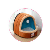 Pet Dog Cat  Warm Soft Bed Pet Cushion Dog Kennel Cat Castle Foldable Puppy House with Toy Ball, S, M, L