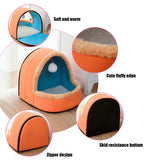 Pet Dog Cat  Warm Soft Bed Pet Cushion Dog Kennel Cat Castle Foldable Puppy House with Toy Ball, S, M, L