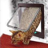 Pet Door 4 Ways Lockable Security Flap Door for Dog Cat Kitten Wall Mount Door Animal Small Pet Cat Dog Gate Door, S, M, L