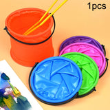 No Compartment Folding Art Painting Bucket Pen Washing Bucket Random Colour, 10 PCS Pen Washing Bucket