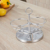 Stainless Steel Three Flavor Rotating Seasoning Pot Set