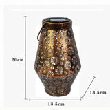 Outdoor Solar Wrought Iron Lantern Garden Decoration Light LED Pendant Lamp, Chrysanthemum Lantern