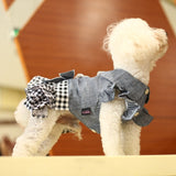 Pet Clothes Autumn And Winter Skirt Thin Dog Skirt Small Dog Princess Bow Denim Skirt, XS, S, M, L, XL