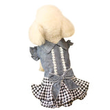 Pet Clothes Autumn And Winter Skirt Thin Dog Skirt Small Dog Princess Bow Denim Skirt, XS, S, M, L, XL