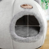 Winter Semi-Closed Warm & Velvet Round Pet Nest, M 33x33x33cm, L 36x36x36cm, XL 40x40x40cm